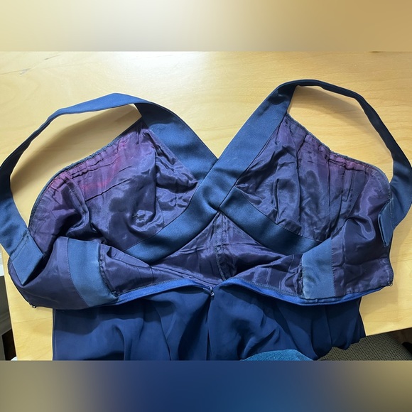 Navy Blue Maxi Dress with Sequin & Beading Detail Size 6 - Picture 8 of 8